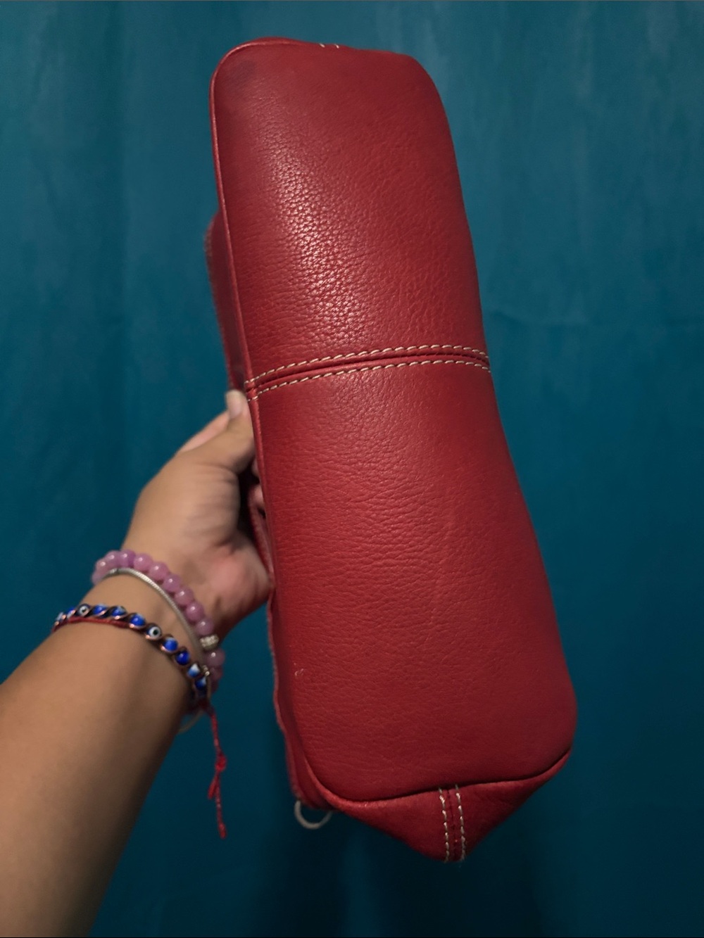 Fossil Classic Red Leather Handheld Women’s Bag - Picture 5 of 11